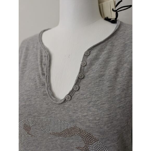 NWT Zadig & Voltaire Tunisien Camo Skull Long Sleeve Top - Picture 5 of 15